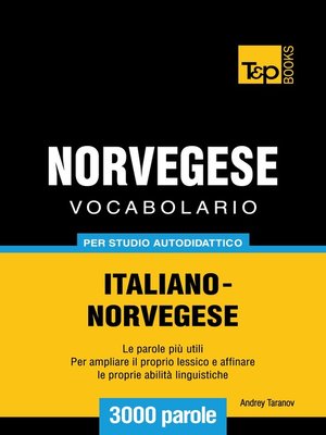 cover image of Vocabolario Italiano-Norvegese per studio autodidattico